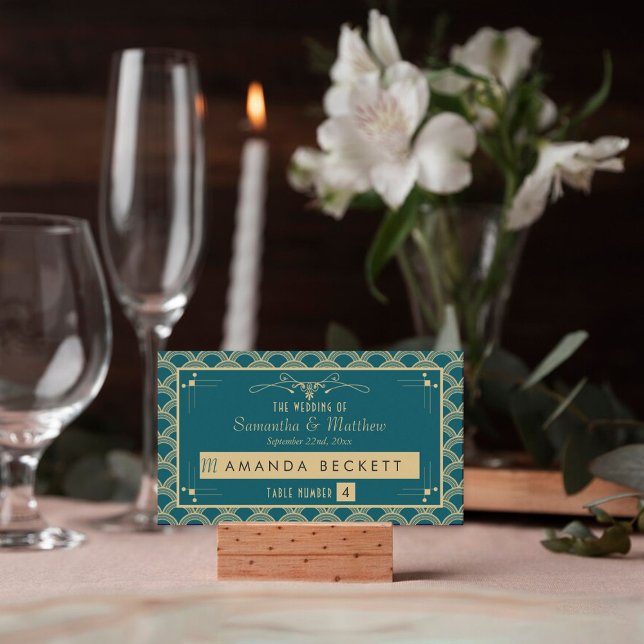 Tarjeta De Mesa Colección de Bodas Art Decó de los años 20 (Subido por el creador)