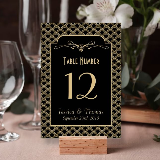 Tarjeta De Mesa Colección de Bodas Art Decó de los años 20 (Subido por el creador)