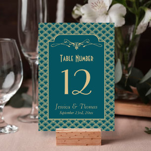 Tarjeta De Mesa Colección de Bodas Art Decó de los años 20