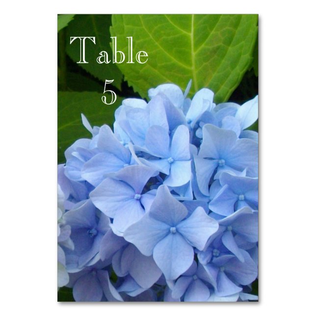 Tarjeta De Mesa Colección de Bodas de Hydrangea (Anverso)