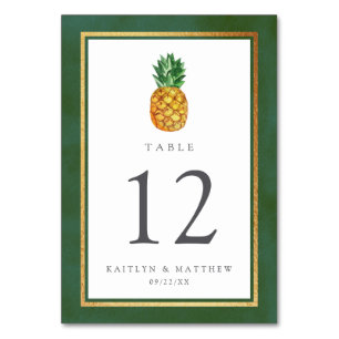 Tarjeta De Mesa Colección de Bodas de piña tropical