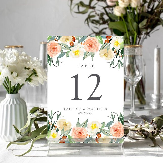 Tarjeta De Mesa Colección de Bodas de primaverales de flores (Subido por el creador)