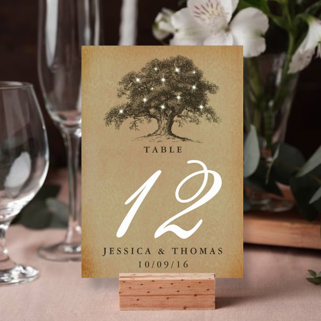 Tarjeta De Mesa Colección de Bodas de robles antiguos (Subido por el creador)