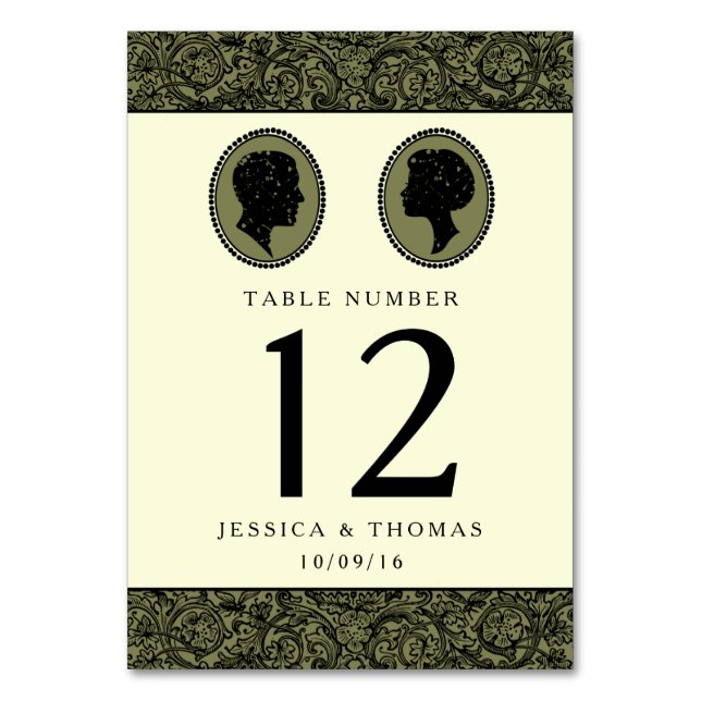 Tarjeta De Mesa Colección de Bodas de Silhouette Art Deco (Anverso)