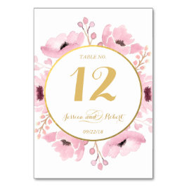 Tarjeta De Mesa Colección de Bodas florales de color acuático de p