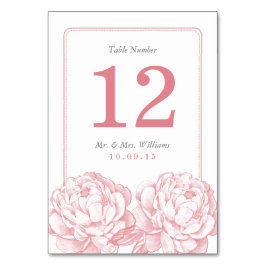 Tarjeta De Mesa Colección de Bodas florales de Peony