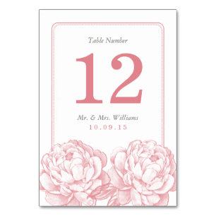 Tarjeta De Mesa Colección de Bodas florales de Peony