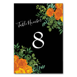 Tarjeta De Mesa Colección de Bodas góticos de Halloween negro y Na