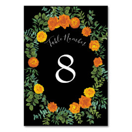 Tarjeta De Mesa Colección de Bodas góticos de Halloween negro y Na