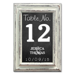 Tarjeta De Mesa Colección de cuadros blancos y Bodas de pizarra