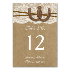 Tarjeta De Mesa Colección Kraft, Lace & Horseshoe