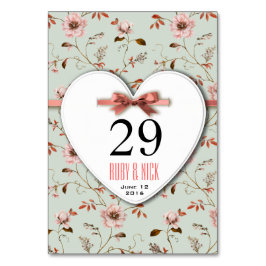 Tarjeta De Mesa Colección RomanticCharm Vintage Flower Boda