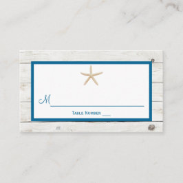 Tarjeta De Mesa Colección Starfish Whitewashed Wood Beach Wedding