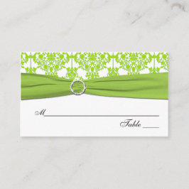 Tarjeta De Mesa Colectores de damasco blancos y verdes