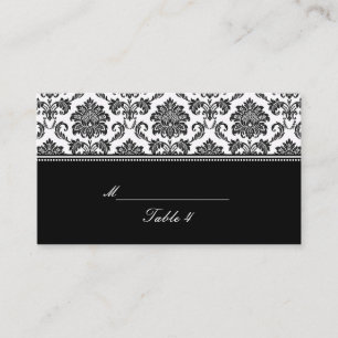 Tarjeta De Mesa Colectores de damasco en blanco y negro