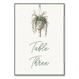 Tarjeta De Mesa Collar de Perlas: Verde Botánico Chic Boho