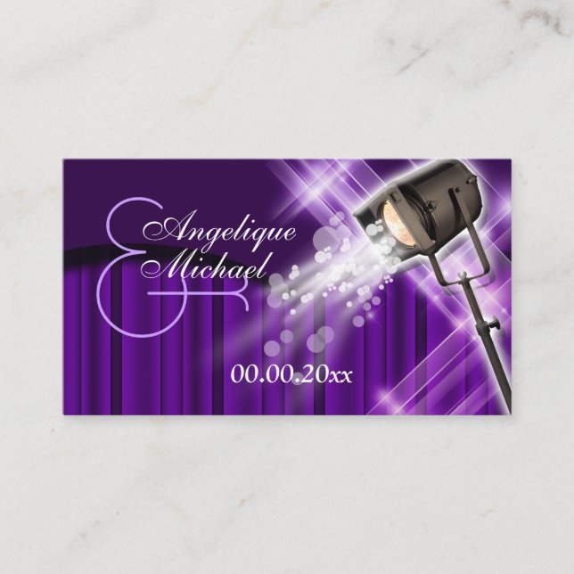 Tarjeta De Mesa Colocar cartas boda de temas de Hollywood (Anverso)