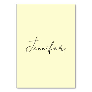 Tarjeta De Mesa Color crema elegante minimalista moderno nombre se