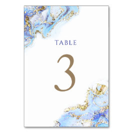 Tarjeta De Mesa color de agua azul Tinta número 3