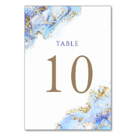 Tarjeta De Mesa color de agua azul Tinta Número de tabla 10