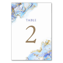 Tarjeta De Mesa color de agua azul Tinta Número de tabla 2