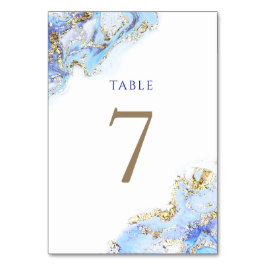 Tarjeta De Mesa color de agua azul Tinta Número de tabla 7