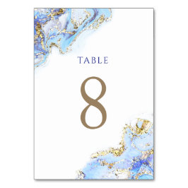 Tarjeta De Mesa color de agua azul Tinta Número de tabla 8