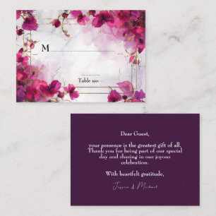 Tarjeta De Mesa 💍 color de agua oscuro de encantamiento de Fuchsi