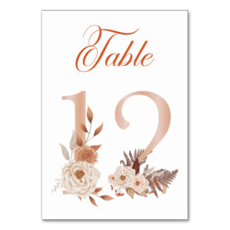 Tarjeta De Mesa Color de agua rústico Boda de otoño número de tabl