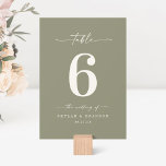Tarjeta De Mesa Color sólido simple medio Boda verde lirio<br><div class="desc">Sencillo Color Sólido Medio Lirio Boda Verde Número De Mesa De La Cena. Esta moderna tarjeta de mesa de moda es sencilla, clásica y elegante, con un color de fondo sólido y un tipo de letra caligrafía con bonito con cruz. Mostrado en la nueva autopista. Disponible en varias opciones de...</div>