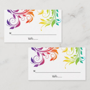 Tarjeta De Mesa Colores arcoiris hoja de desplazamiento boda LGBT