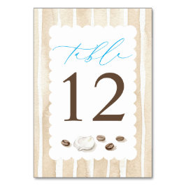 Tarjeta De Mesa Colores de café lindos azul beige baby shower