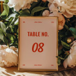 Tarjeta De Mesa Colores Retro Minimalistas Boda<br><div class="desc">Número de Mesa de Boda con Colores Retro Minimalistas. Agregue la fecha de su boda,  nombres de la novia y el novio,  y los números de sus mesas a la tarjeta. Por favor,  envíe un mensaje al diseñador si desea hacer cambios en el diseño.</div>