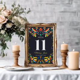 Tarjeta De Mesa Colorful Cinco de Mayo Fiesta Spanish Wedding