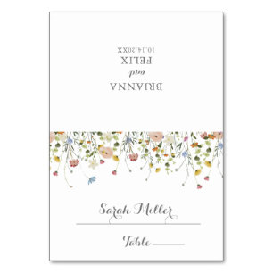 Tarjeta De Mesa Colorida Dainty Wild Flowers Boda Place Card
