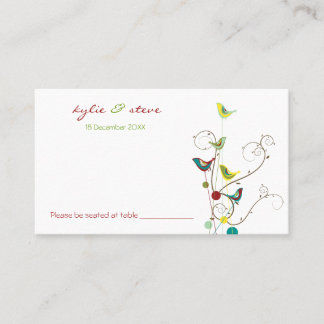 Tarjeta De Mesa Coloridas Aves de Verano y Deliciosos Bodas