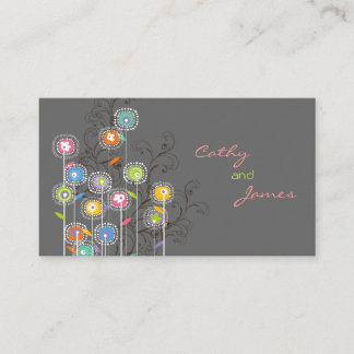 Tarjeta De Mesa Colorido Jardín de flores Groovy Fiesta de la boda