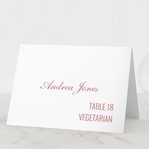 Tarjeta De Mesa Comida Elección Nombre de invitado Dusty Rosa de l
