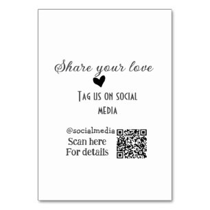 Tarjeta De Mesa Compartir el análisis de amor código QR agregar de