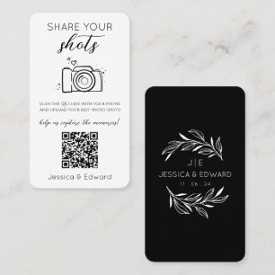 Tarjeta De Mesa Compartir tus disparos Código Qr Memorable Boda ne