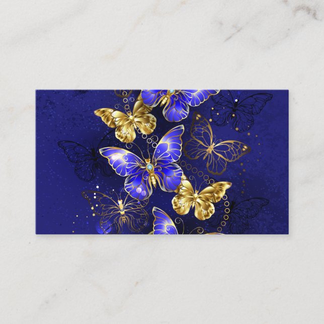 Tarjeta De Mesa Composición con mariposas de zafiro (Anverso)