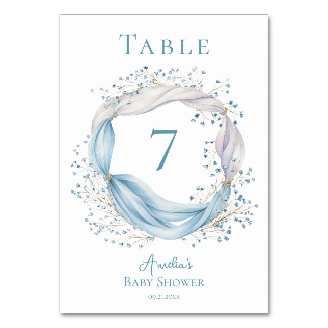 Tarjeta de mesa con cinta azul Silly Goose (Anverso)