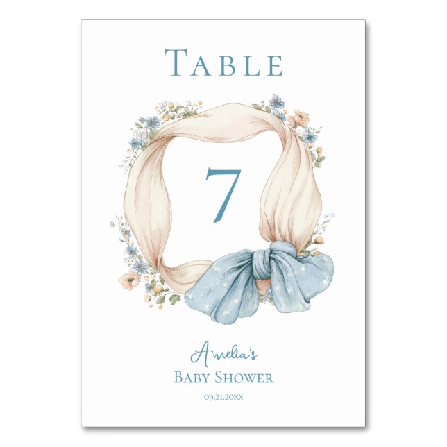 Tarjeta de mesa con cinta azul Silly Goose (Anverso)