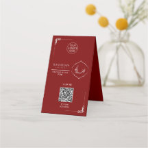 Tarjeta de mesa con código QR de Ramadán | Menú de