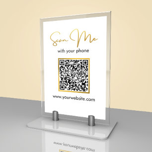 Tarjeta de mesa con código QR para negocios   Boda