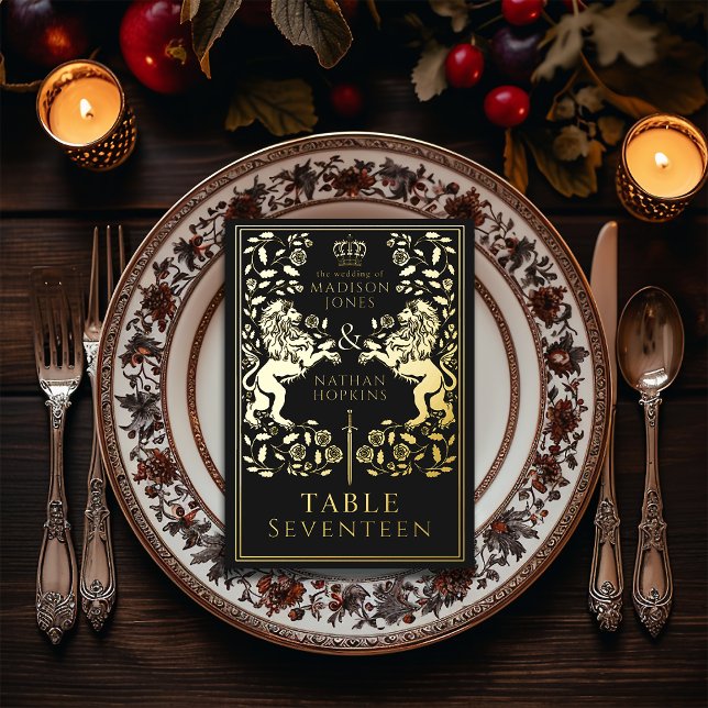 Tarjeta de mesa con lámina de león medieval real n (Subido por el creador)