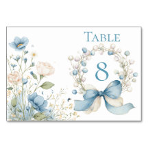 Tarjeta de mesa con lazo azul Silly Goose