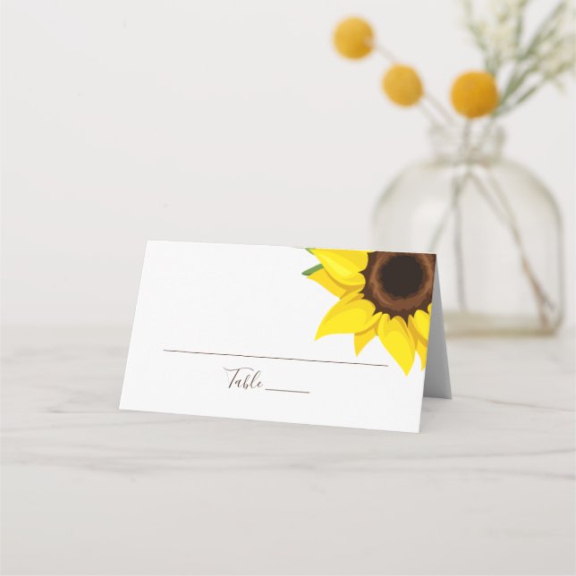 Tarjeta de mesa con tema de girasol (Anverso)