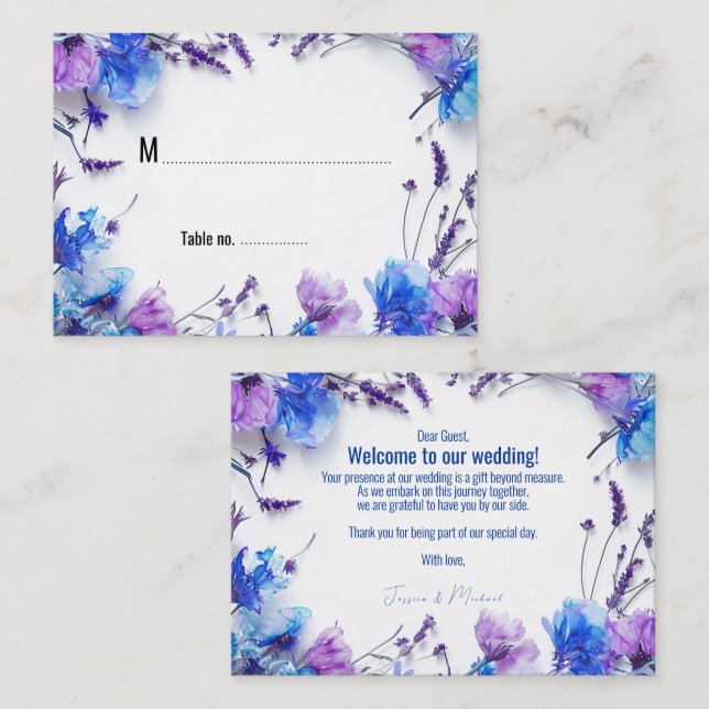 Tarjeta De Mesa 💍 Con texto en la parte posterior de los sueños d (Anverso / Reverso)