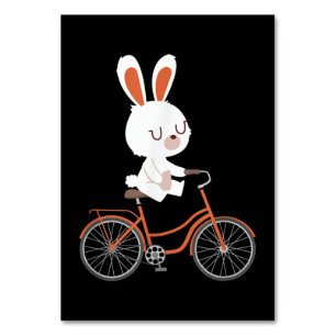 Tarjeta De Mesa Conejo Cute En Bicicleta Conejo Ciclismo Bunny